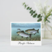 Pacific Salmon Painting Briefkaart (Staand voorkant)