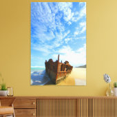 PACIFIC SCHIPBREUK 32x48 Canvas Afdruk (Insitu (Woonkamer))
