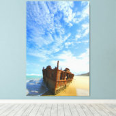 PACIFIC SCHIPBREUK 32x48 Canvas Afdruk (Insitu (Houten vloer))