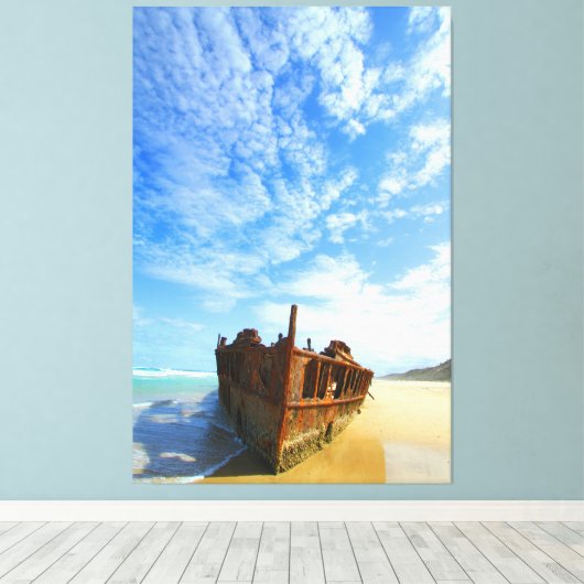 PACIFIC SCHIPBREUK 40x60 Canvas Afdruk (Insitu (Houten vloer))