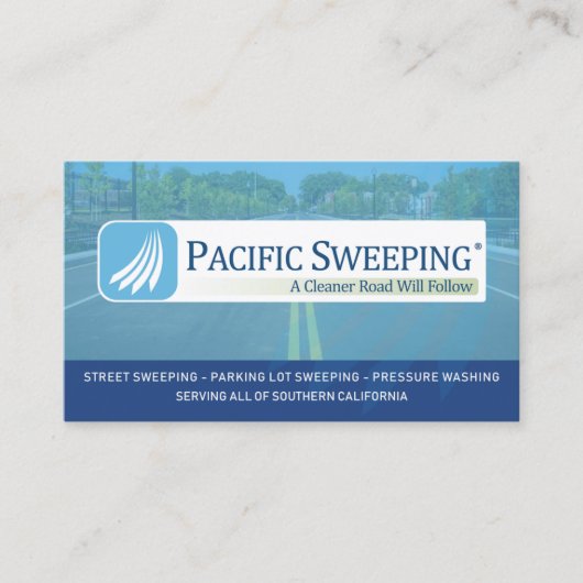 Pacific Sweeping - mobiele telefoon Visitekaartje (Voorkant)