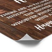 Pacifier Hunt Game Little Cowboy Baby shower Sign. Poster (Hoek)