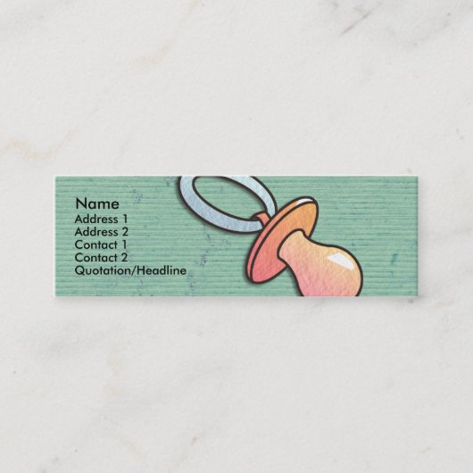 Pacifier Skinny Profile Cards Mini Visitekaartje (Voorkant)