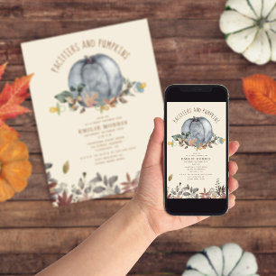 Pacifiers + Pumpkins Herfst Autumn Boy Baby shower Kaart