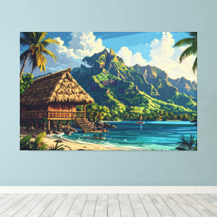 Pacifisch eiland landschap 002 canvas afdruk