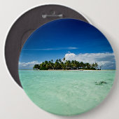 Pacifisch eiland met knop palmbomen ronde button 6,0 cm (Voorkant /achterkant)