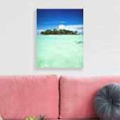 Pacifisch eiland met palmbomen canvas afdruk (Insitu (Woonkamer))