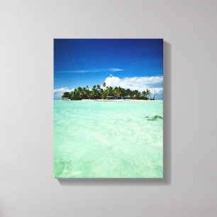 Pacifisch eiland met palmbomen canvas afdruk