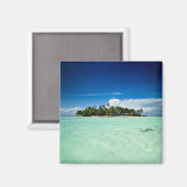 Pacifisch eiland met palmbomen magneet (Voorkant / Achterkant)