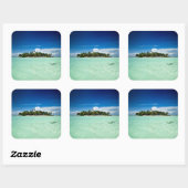 Pacifisch eiland met palmbomen sticker (Vel)