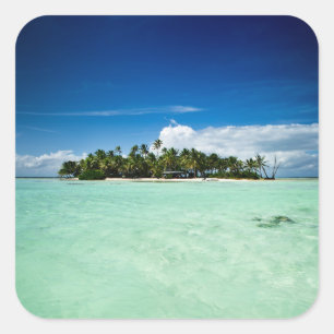 Pacifisch eiland met palmbomen sticker