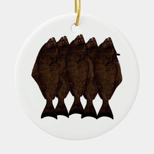 Pacifische heilbot keramisch ornament (Voorkant)