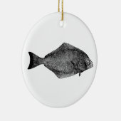 Pacifische heilbot-Logo Keramisch Ornament (Rechts)