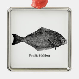 Pacifische heilbot-Logo Metalen Ornament