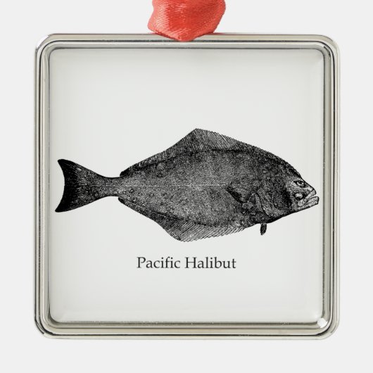 Pacifische heilbot-Logo Metalen Ornament (Voorkant)