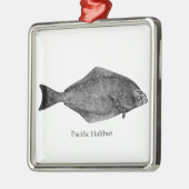 Pacifische heilbot-Logo Metalen Ornament (Links)