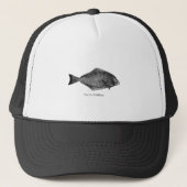 Pacifische heilbot-Logo Trucker Pet (Voorkant)