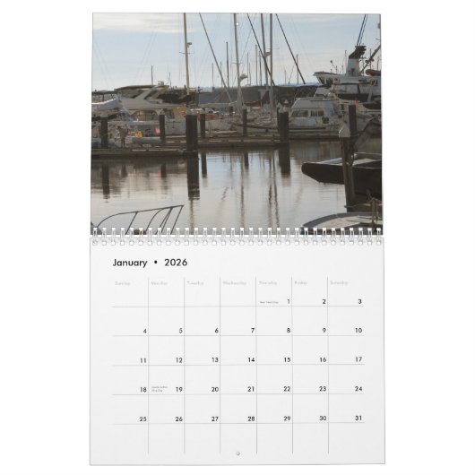 Pacifische noordwestelijke zeilboten kalender (Jan 2026)