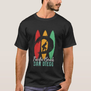 Pacifische strand San Diego  Retro Surfing T-shirt
