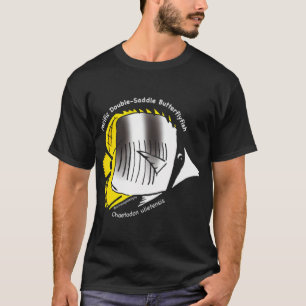 Pacifische Vlindervis Met Dubbele Zadel Kleurblok T-shirt