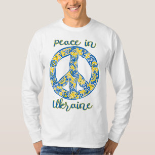 Pacifistisch vredesteken citaat in de kleuren van t-shirt