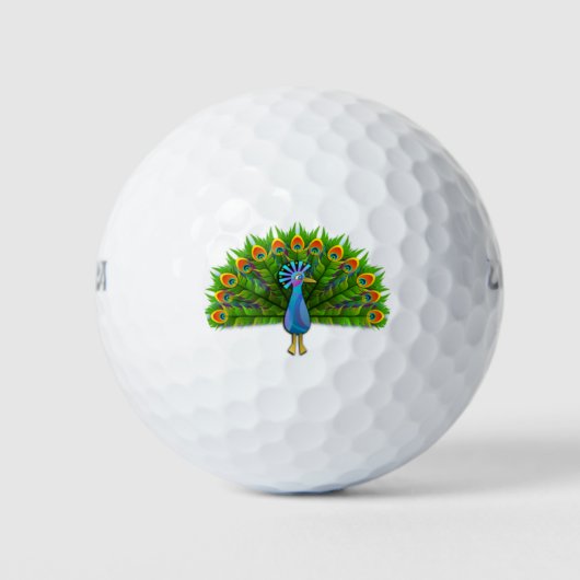 Pack 3 balles de golf Peacock fantaisie (Devant)