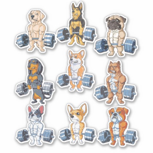 Pack 6 - Funny Gym Lover-pack Sticker (Voorkant)