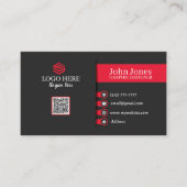 Pack 7 Carte de visite rouge et noir de 100 (Devant)