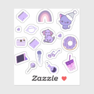 Pack autocollant à thème violet