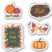 Pack autocollant automne/automne citrouille et feu (Devant)