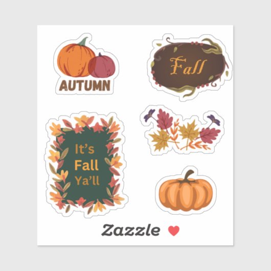 Pack autocollant automne/automne citrouille et feu (Feuille)