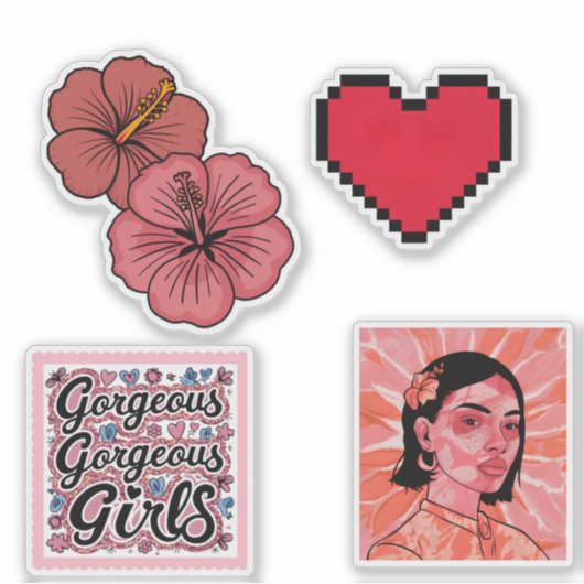 Pack autocollant Cute Retro (Devant)