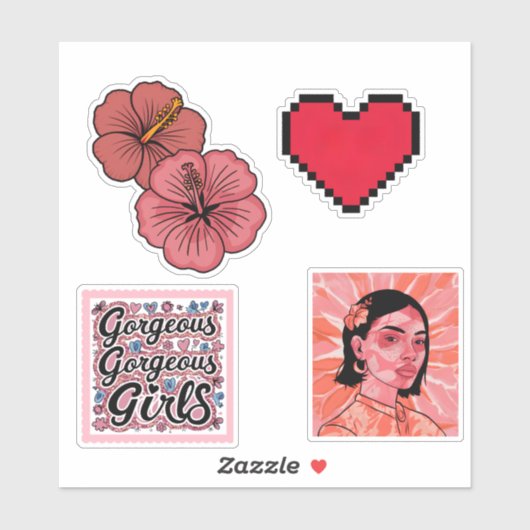 Pack autocollant Cute Retro (Feuille)