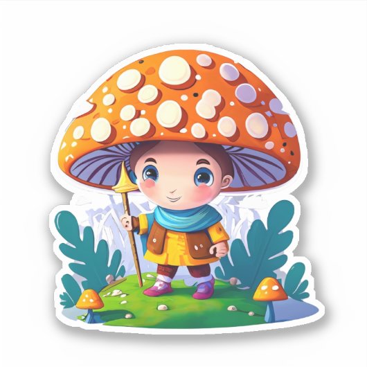 Pack autocollant de champignons mignons (Devant)