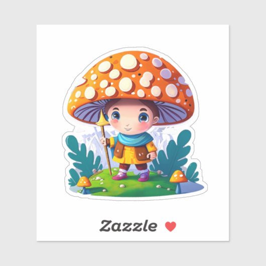 Pack autocollant de champignons mignons (Feuille)