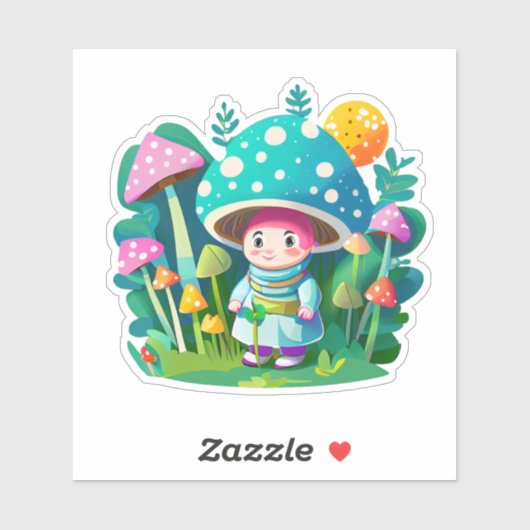 Pack autocollant de champignons mignons (Feuille)