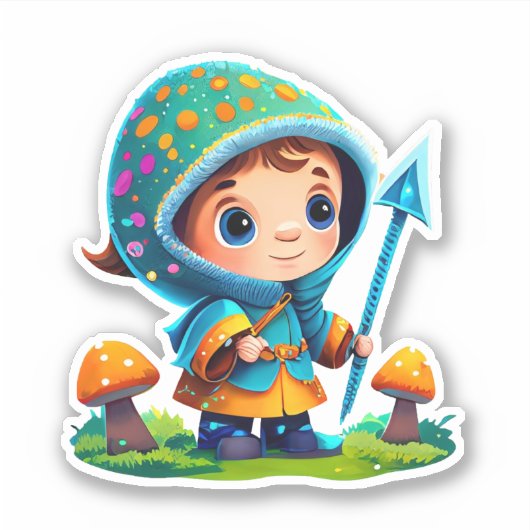 Pack autocollant de champignons mignons (Devant)