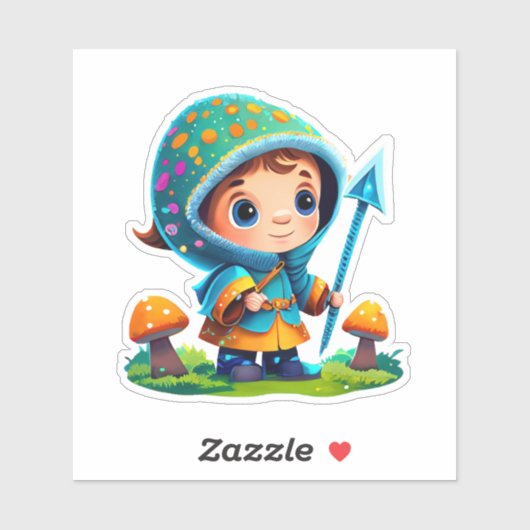 Pack autocollant de champignons mignons (Feuille)