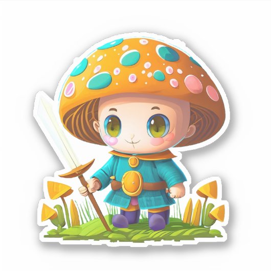 Pack autocollant de champignons mignons (Devant)