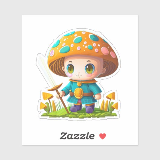 Pack autocollant de champignons mignons (Feuille)