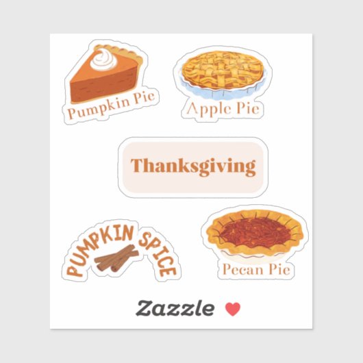 Pack autocollant des tartes Thanksgiving (Feuille)