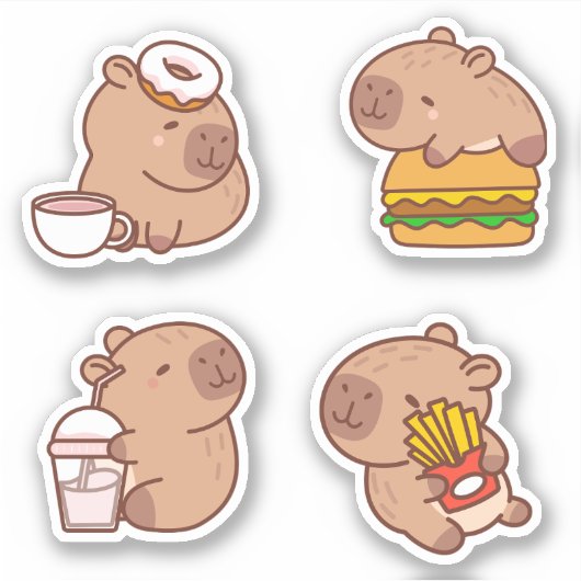 Pack autocollant Kawaii Capybara (Devant)