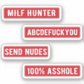 Pack autocollant Milf Hunter ( Rouge ) (Recto)