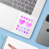 Pack autocollant Pastel Hearts (Ordinateur portable avec iPhone)
