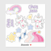 Pack autocollant pastel pastel caticorn Meow-gical (Feuille)