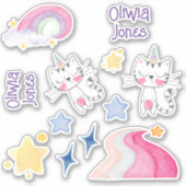 Pack autocollant pastel pastel caticorn Meow-gical (Devant)