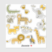 Pack autocollant Safari animaux sauvages (Feuille)