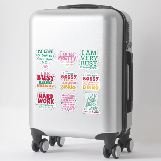 Pack Bundle Funny Office Sticker motivation (Sur valise)