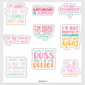 Pack Bundle Funny Office Sticker motivation (Feuille)