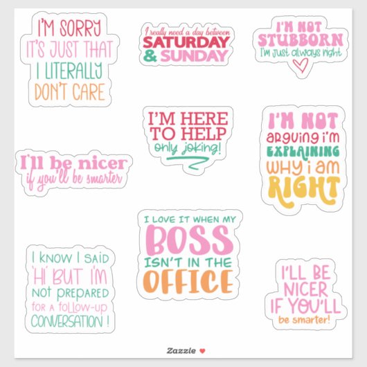 Pack Bundle Funny Office Sticker motivation (Feuille)